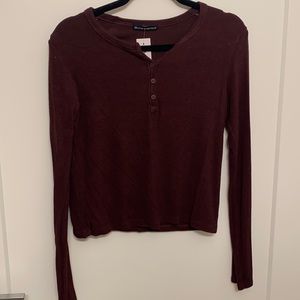 Brandy Melville purple/maroon Henley - new with tags